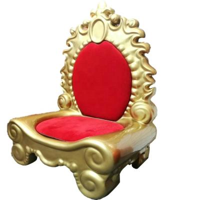 China Christmas Day Decorative Factory Most Popular Large Fiberglass Christmas Throne King Santa Chair For Shopping Mall Decoration for sale