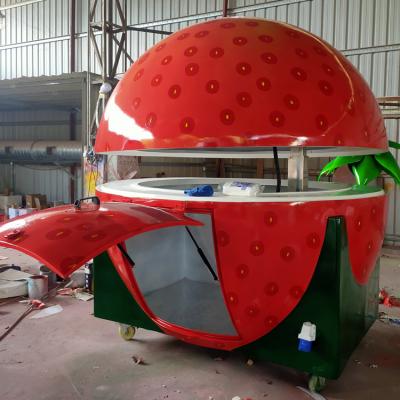 China Strawberry Shape Juice Bar Food Cart Business Mobile Commercial Chinese Fruit Food Supply Truck For Sale for sale