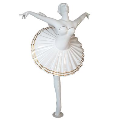 China Handmade Life Size Fiberglass Dynamic Dancing Girl Ballerina Sculpture Of Durability And Corrosion Resistance for sale