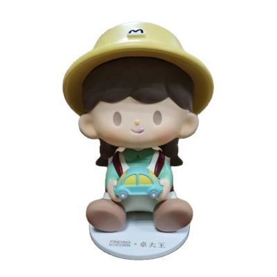 China Beautiful home decoration custom resin girl with car toy sculpture for home decoration for sale