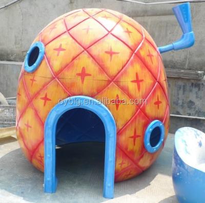 China Light Weight And Corrosion Resistance Giant Pineapple Them Holiday Fiberglass Decorations And Theme Furniture for sale