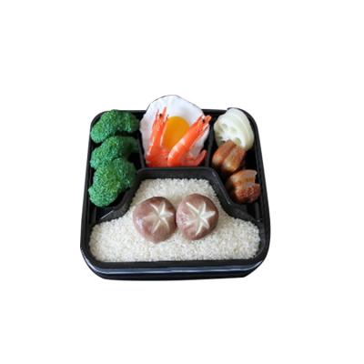 China Hot Selling Freshness Preservation Square 4 Compartment American Style Disposable Plastic PP Container Packaging Lunch Box for sale