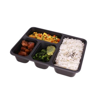 China Freshness Keeping Good Quality Rectangle 4 Compartment PP American Style Disposable Plastic Take Away Lunch Box for sale