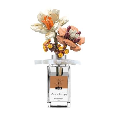 China Non-toxic JAKI New DIY Fragrance Car Aromatherapy Bouquet Flower Building Block Brick Sets for Children for sale