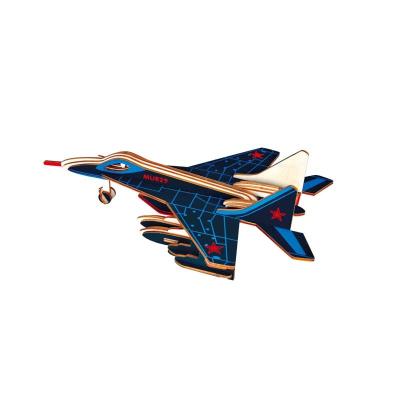 China DIY TOY Custom DIY 3D Wooden Jigsaw Gift Best of Plywood JG MIG 29 Wooden Fighters Model Educational Toy Puzzle for Adults and Kids for sale