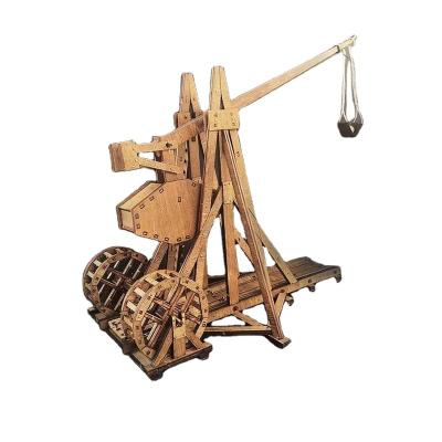 China Factory Wholesale Custom DIY Practice Weigh Medieval Trebuchet Siege Weapon DIY Diorama for Kids and Adults 3D Wooden Jigsaw Blocks for sale