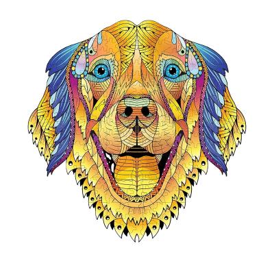 China Hot Selling Style Plywood Material Wooden Type DIY TOY Custom Laser Cut Honest Dog Shape Unique Animal Puzzle For Adults And Children for sale