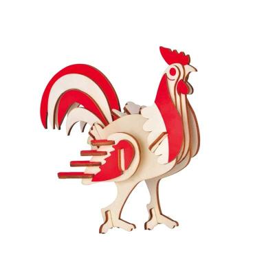 China Jigsaw Puzzles From Chinese Wholesale Wooden Rooster Manufacturer Directly DIY 3D JG From DIY TOY Custom For Kids for sale