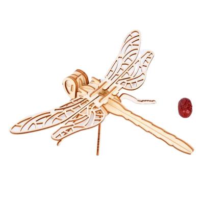 China DIY TOY Factory Direct Wholesale 3D Diy Assembly Toys JG Dragonfly Insects Small Animals 3D Puzzles Wooden Puzzles for sale