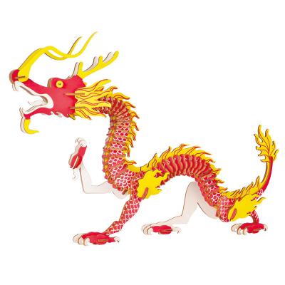 China Wholesale Custom Chinese Dragon 3D Puzzle 3D DIY Wooden Puzzle JG Toys From DIY TOY Factory Directly for sale