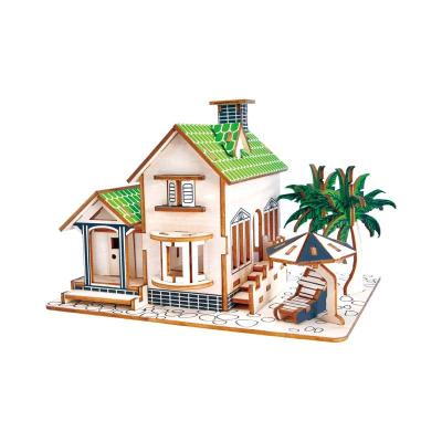 China DIY TOY Villa Wooden 3d Puzzles Good Quality New Arrivals JG Seaview for sale