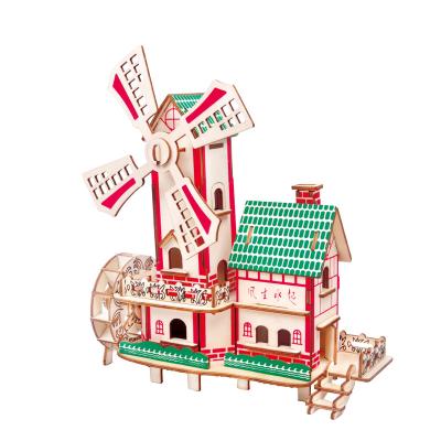 China DIY TOY Landscape Architecture Model Wood Puzzle 3d Puzzle Various Good Quality JG for sale