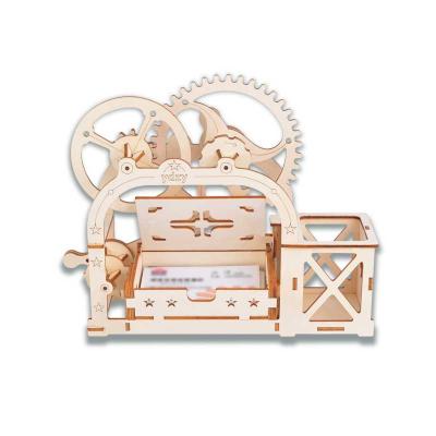 China DIY TOY New Products JG Pen Holder Business Card Case Adult 3d Puzzle 3d Wooden Puzzle for sale