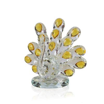 China New Gifts Artificial K9 Crystal Crystal Peacock On Sale From Europe Glass for sale