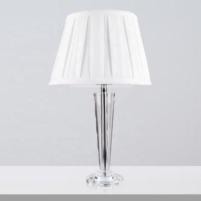 China Nordic Decor Eco-friendly Light Table Base Crystal Glass Bedroom Lamp Table Reading Crystal Table Lamp for sale