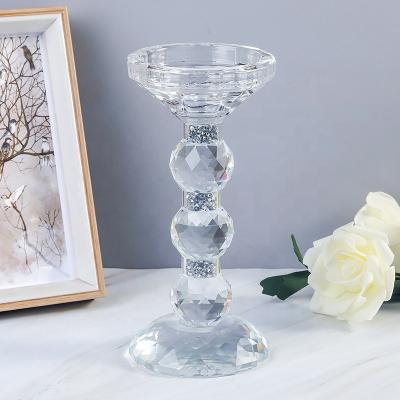 China Modern simple best selling decoration modern simple head table crystal candle holder for sale