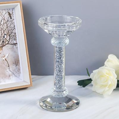 China High-grade crystal candlestick holders of modern simple K9 crystal chandelier European home decoration for sale