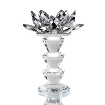 China Europe High Level Event Party Supplies Crafts Decoration Home Crystal Glass Candlestick For Wedding for sale