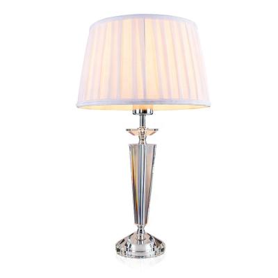 China Eco-friendly modern luxury crystal light for hotel living room home decoration with white shade crystal table lamp for sale