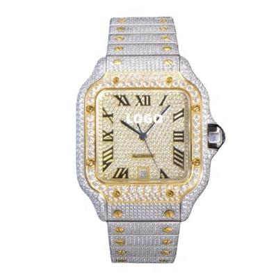 China Day/Date Diver Watch 39.8MM Mechanical QuickSwitch WSSA0013 Movement 2824 Brand Two Tone Gold VVS Icy Diamond Gypsophila Watches for sale