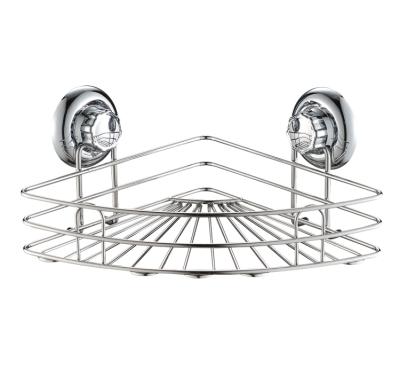 China Corner Bathroom 304 Stainless Steel Wire Soap Basket With Sucker for sale