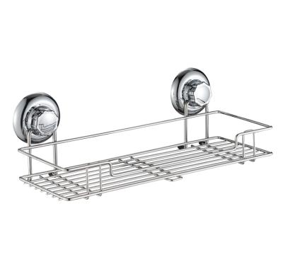 China Bathroom Rectangle 304 Stainless Steel Wire Soap Basket With Sucker For Bathroom for sale