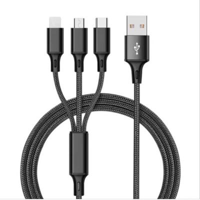 China Newest Mobile Phone 360 ​​Degree Rotation Magnetic Charging Phone Micro USB Cable Cabel 3 In 1 Magnetic USB Cord Charger Cables for sale