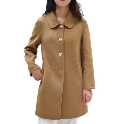 China Viable Women Long Sheath Winter Wool Warm Short Coat Turn-Down Collar Blazer Slim Fit Jacket for sale