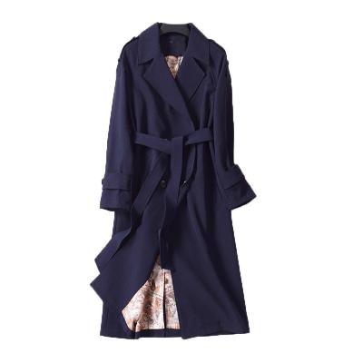 China High Quality Custom Made Casual Women Breathable Maxi Long Sleeve Overcoat Ditch Coat Women Double Breasted Jackets for sale