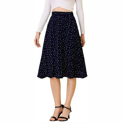 China Women's Floral Print A Line Midi Skirt Breathable Chiffon Summer Vintage Line Maxi Skirts Women for sale