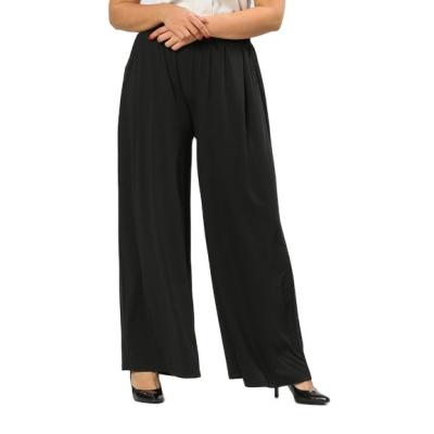 China Women's Breathable Wide Leg Elastic Waist Long Pants Casual Outwear Black Harem Pants For Women for sale