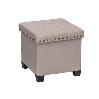 China Collapsible Footstool Seat Foldable Cube Storage Legs Ottoman for Home for sale