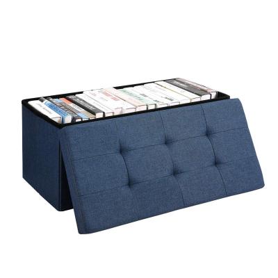 China 2020 Large Bench Cloth Storage Bench Foldable Foldable Bedroom Ottoman Hallway Storage Box for sale