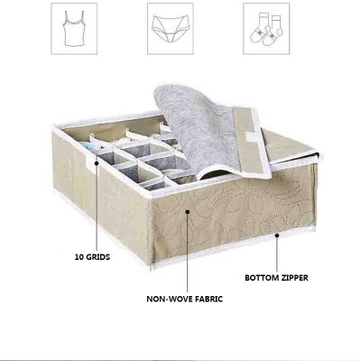 China 16 Grid Non Woven Fabric Folding Drawer Organizer Underwear Sock Storage Sustainable Box for sale