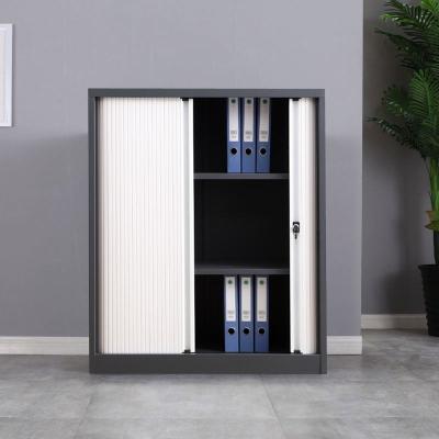 China Modern High Quality Tambour Filing Cabinet Steel Shutter Door Roller Height Bottom Storage Book Cupboard for sale