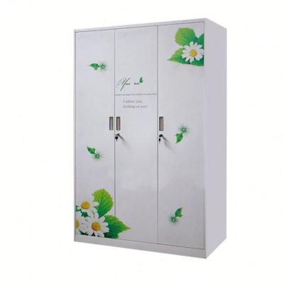 China Double Bedroom Furniture High Quality Metal Color Clothes Wardrobe Steel Wardrobe for sale