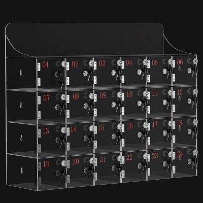 China Commercial Furniture Plexiglass Acrylic Cell Phone Lockers With Key for sale