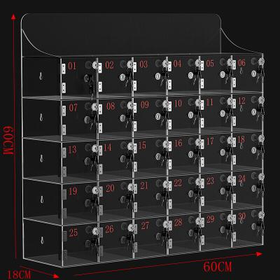 China Factory Locker Furniture Commercial Acrylic Mobile Staff Lockers Transparent Cell Phone Storage Box for sale