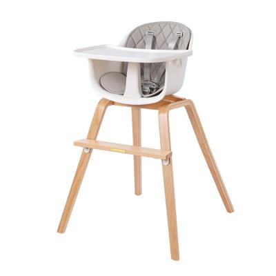 China 2022 Modern Baby Wooden Umpire Chair Adjustable 2 in 1 Baby Feeding Chair Swivel Baby Umpire Chair for sale