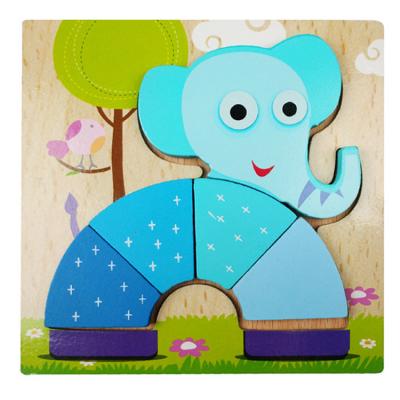 China Toy Kids Educational Wooden Jigsaw Puzzle Animal Shaped Early Educational Color Montessori Toy Wooden Puzzle for sale