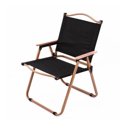 China Modern Foldable Yard Garden Chairs Wood Grain Beach Chair With Carry Bag, Outdoor Camp Chair Folding for sale