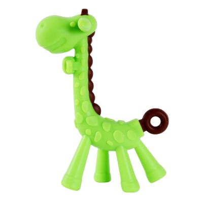 China Massage Gums Cartoon Giraffe Shaped Silicone Baby Teethers Stem Newborn Molars Baby Toys Eco-friendly for sale