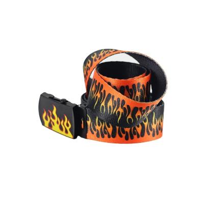 China Hip-hop fashion hip-hop fashion Korean men's Harajuku flame belt men's and women's casual chic personality fashion belt for sale