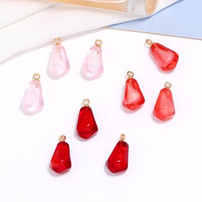 China Three-dimensional pomegranate small pomegranate summer seed quarry accessories resin pendant decoration desktop/cool red earrings DIY pendant accessories for sale