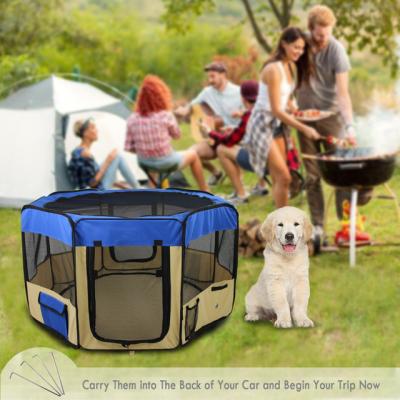 China Sustainable Outdoor Foldable Portable Pet Dog Playpen Portable Soft Playpen for sale