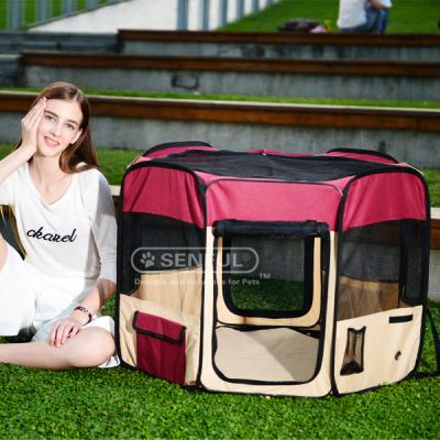 China Viable Folding Pet Playpen Outdoor Dog Playpen Portable Pet Playpen for sale