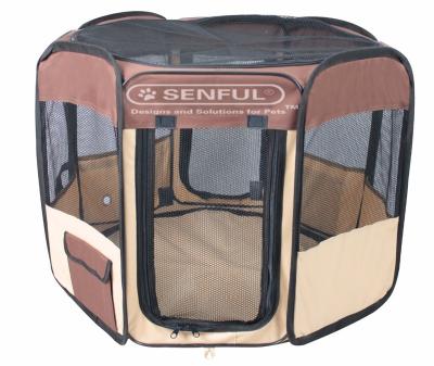 China Sustainable Portable 8 Panel Fabric Pet Playpen Folding Puppy Playpen for sale