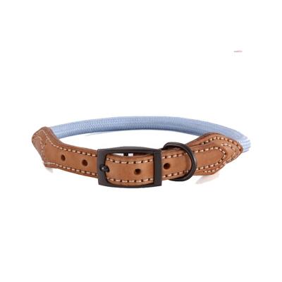 China Reflective Collar Direct Rolled Leather Dog Collar, Puppy Soft Padded Round Collar for sale