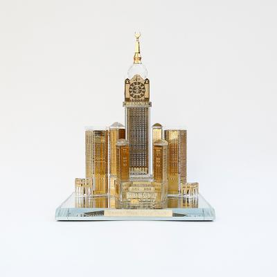 China China 24K Plated Mecca Craft Makkah Clock Tower Abraj Al Bait Famous Crystal Royal Buildings for sale