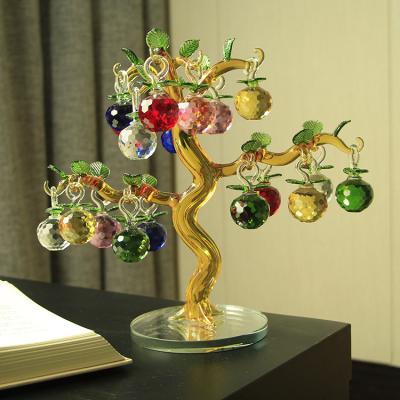 China China crystal apple tree an odd-shapped handmade crafts pujiang golden crystal tree netting can customed for sale